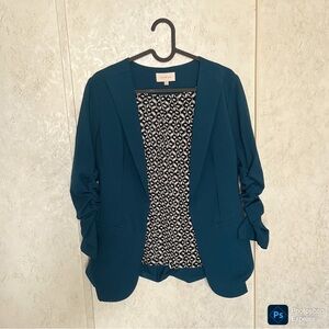 3/4-Sleeve Blue Blazer